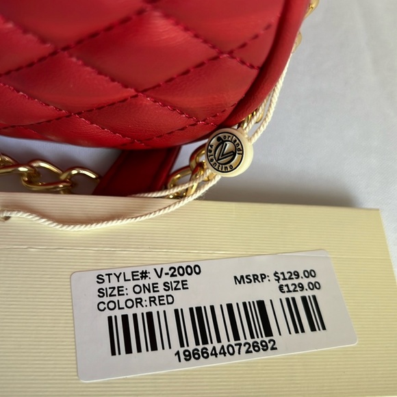 Valentino Orlandi Red Gold Hardware Chain Crossbody Bag 8Wx6Hin. - Picture 9 of 15